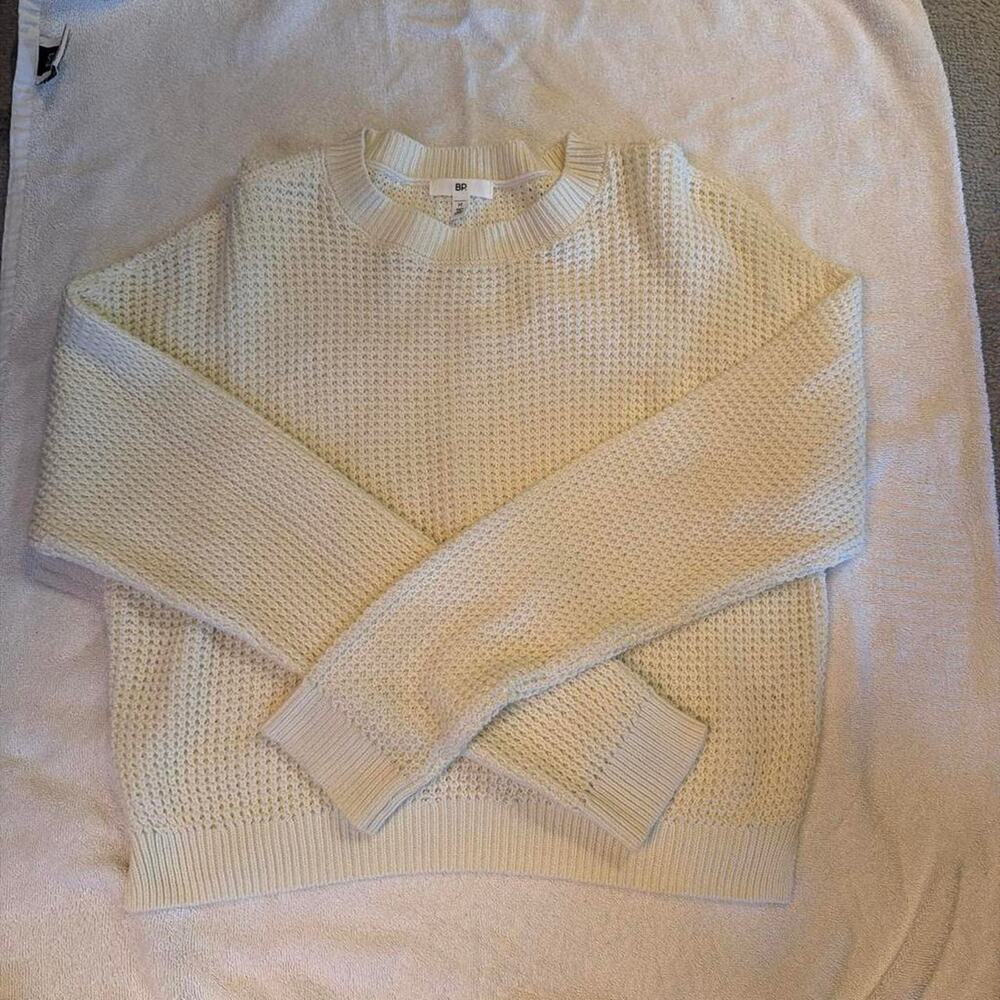 Cream textured knit sweater knitwear